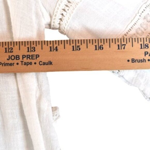 Zara Kids White Peasant Blouse Sz 7 (122 cm) Cotton Long Sleeve Boho Cottagecore - Picture 10 of 10